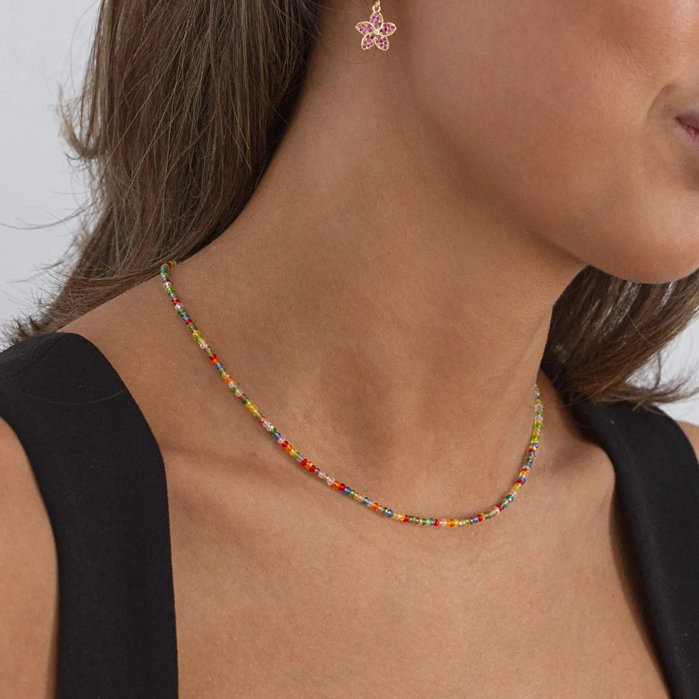 Felicia - Colorful Glass Bead Necklace