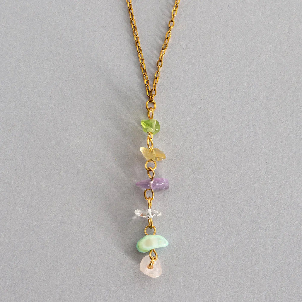 Larissa - Semi Precious Colorful Stones Lariat Necklace  | Timi of Sweden