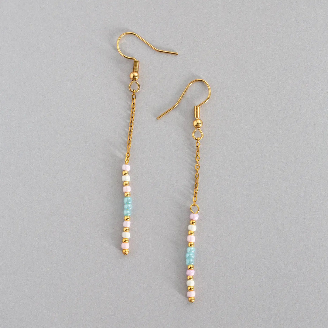 Sigrid - Flower and Pearl Pastel Bead Summer Hoop Earrings  | Timi of Sweden