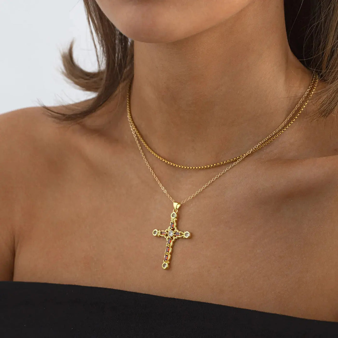 Azura - Crystal Cross Necklace