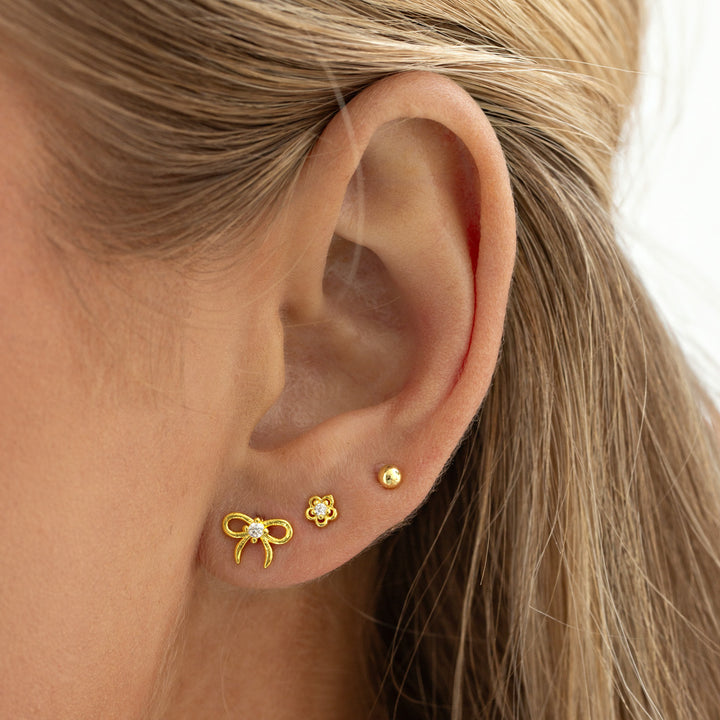 Lupine - Flower with Crystal Stud Earrings