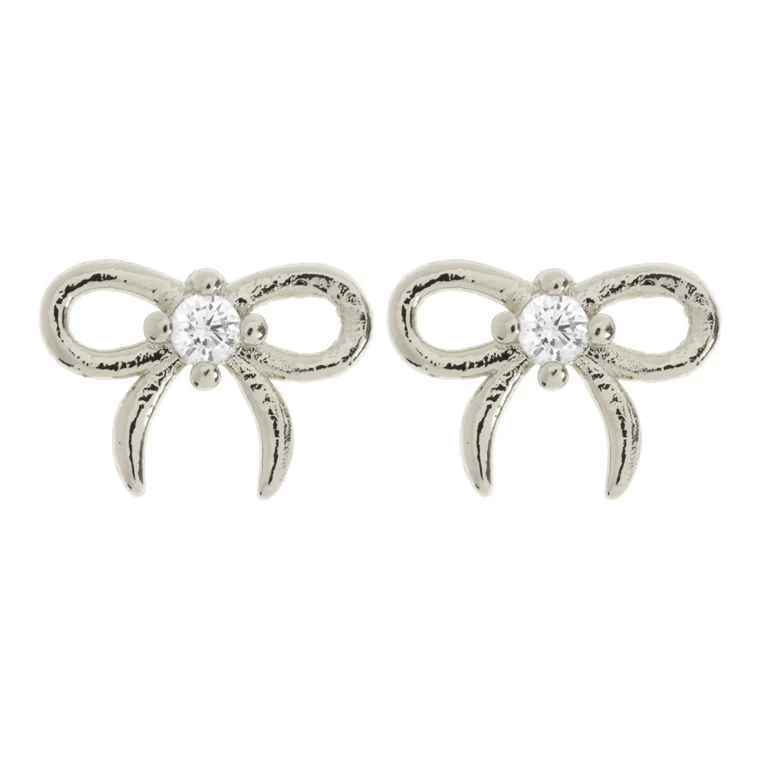 Juliette - Petite Bow with Crystal Stud Earrings