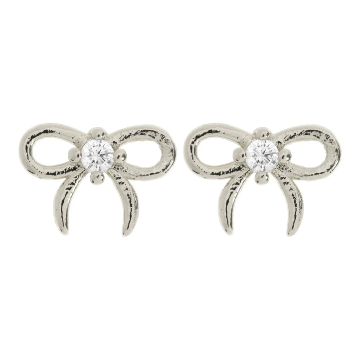 Juliette - Petite Bow with Crystal Stud Earrings