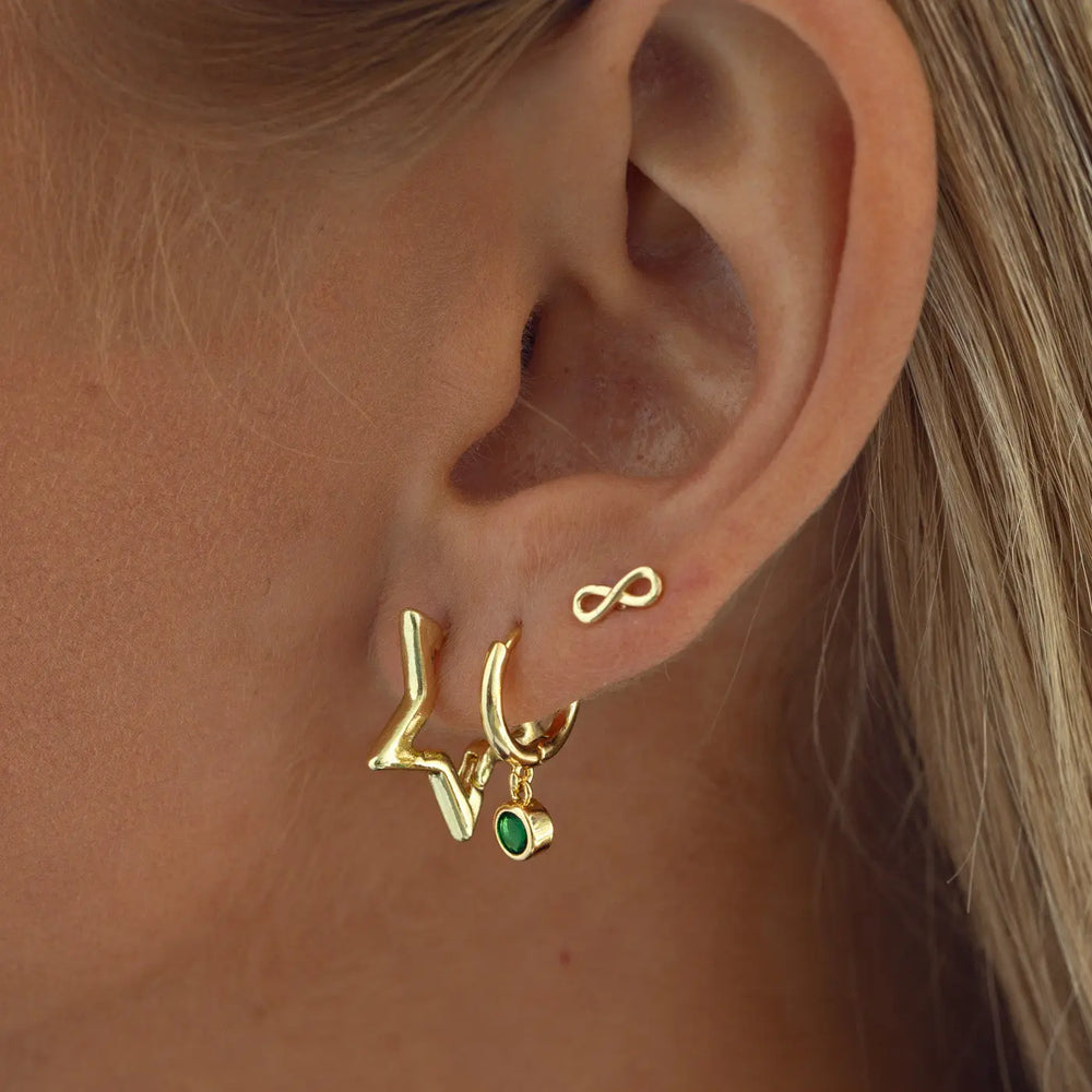 Winona - Star Hoop Stud Earrings