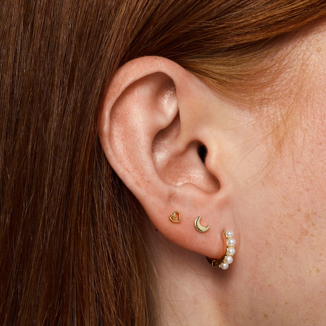 Mika - Small Moon Stud Earring