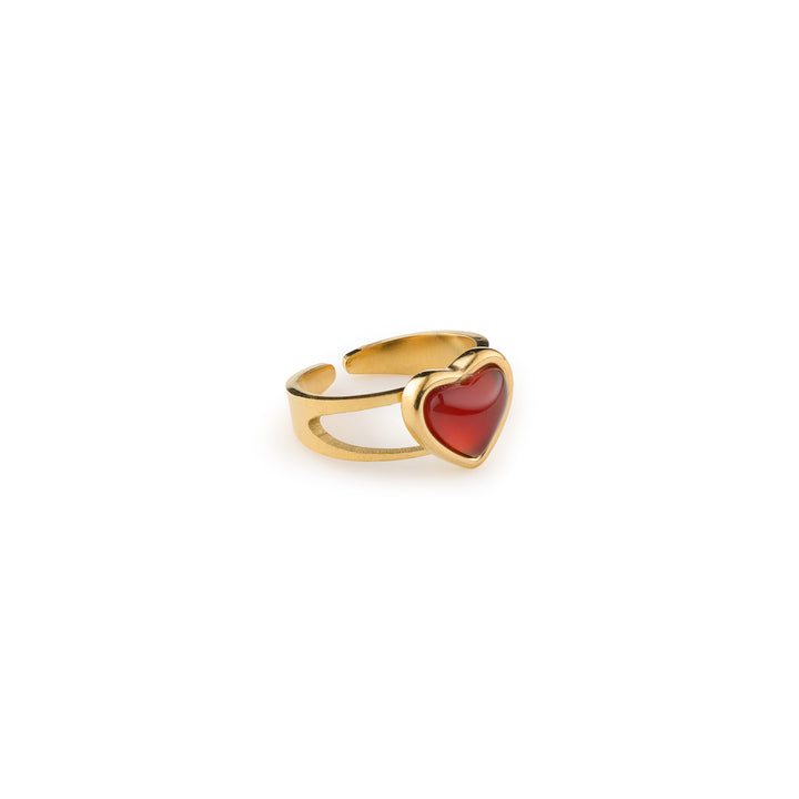 Sonja - Jelly Heart Adjustable Ring Stainless Steel