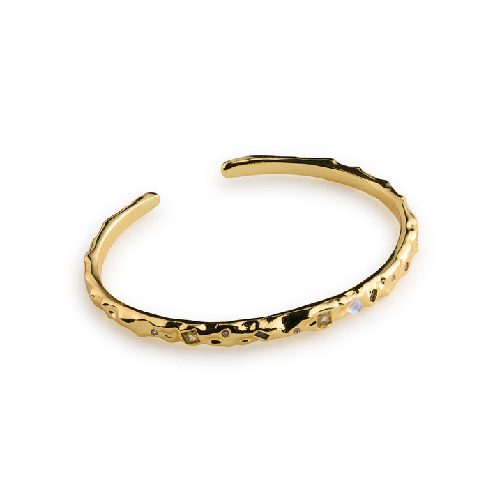 Shiloh - Crystal Bangle Bracelet Adjustable Gold