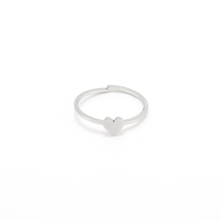 Stina - Dainty Heart Adjustble Ring Stainless Steel