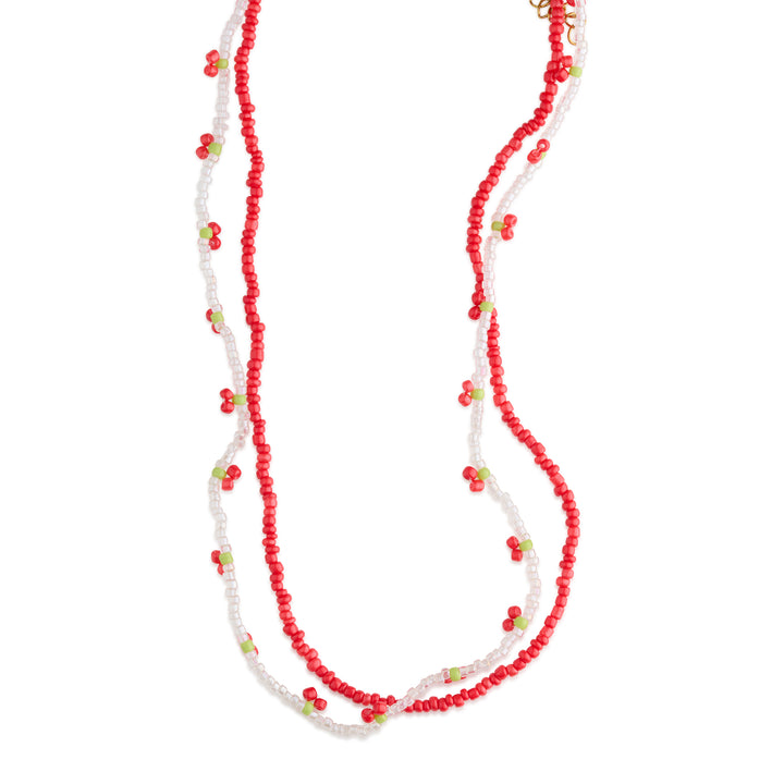Leonie - Cherry Bead Necklace Double