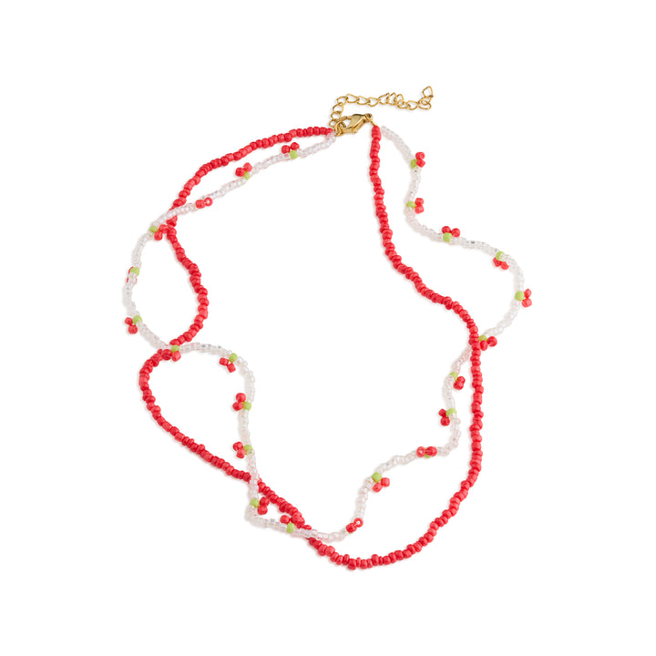 Leonie - Cherry Bead Necklace Double