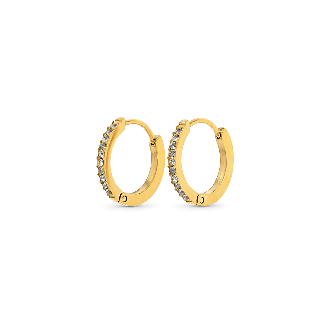Nilea - Crystal Hoop Earrings Stainless Steel