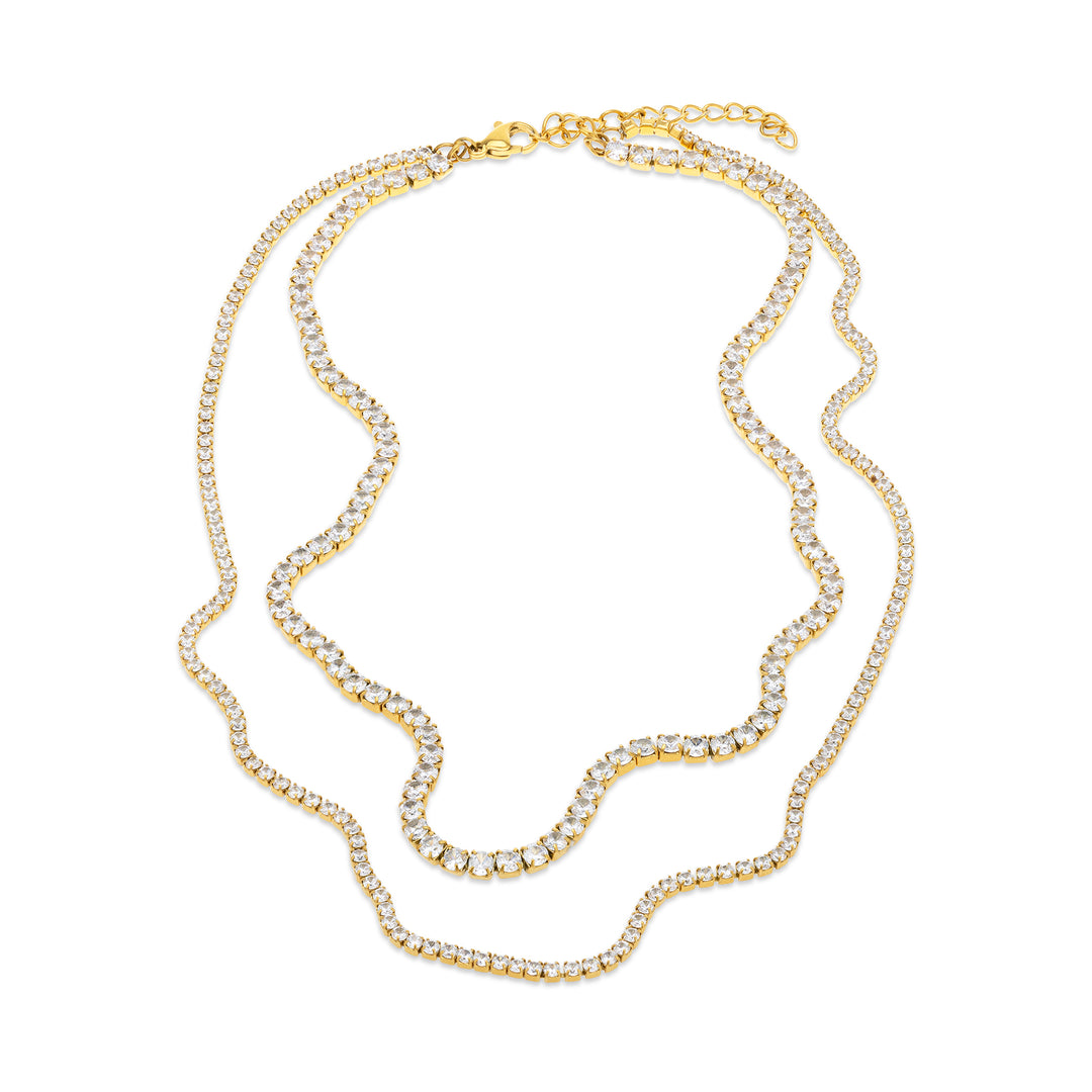 Melina - Crystal Necklace Stainless Steel