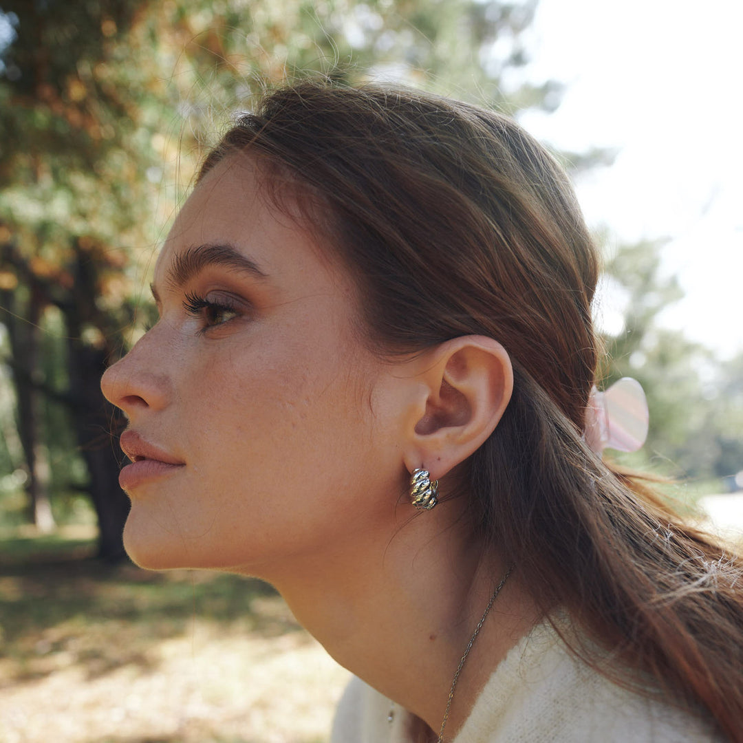 Naia - Croissant Hoop Earrings Stainless Steel