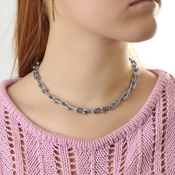 Betty - Paperclip Link Necklace Stainless Steel