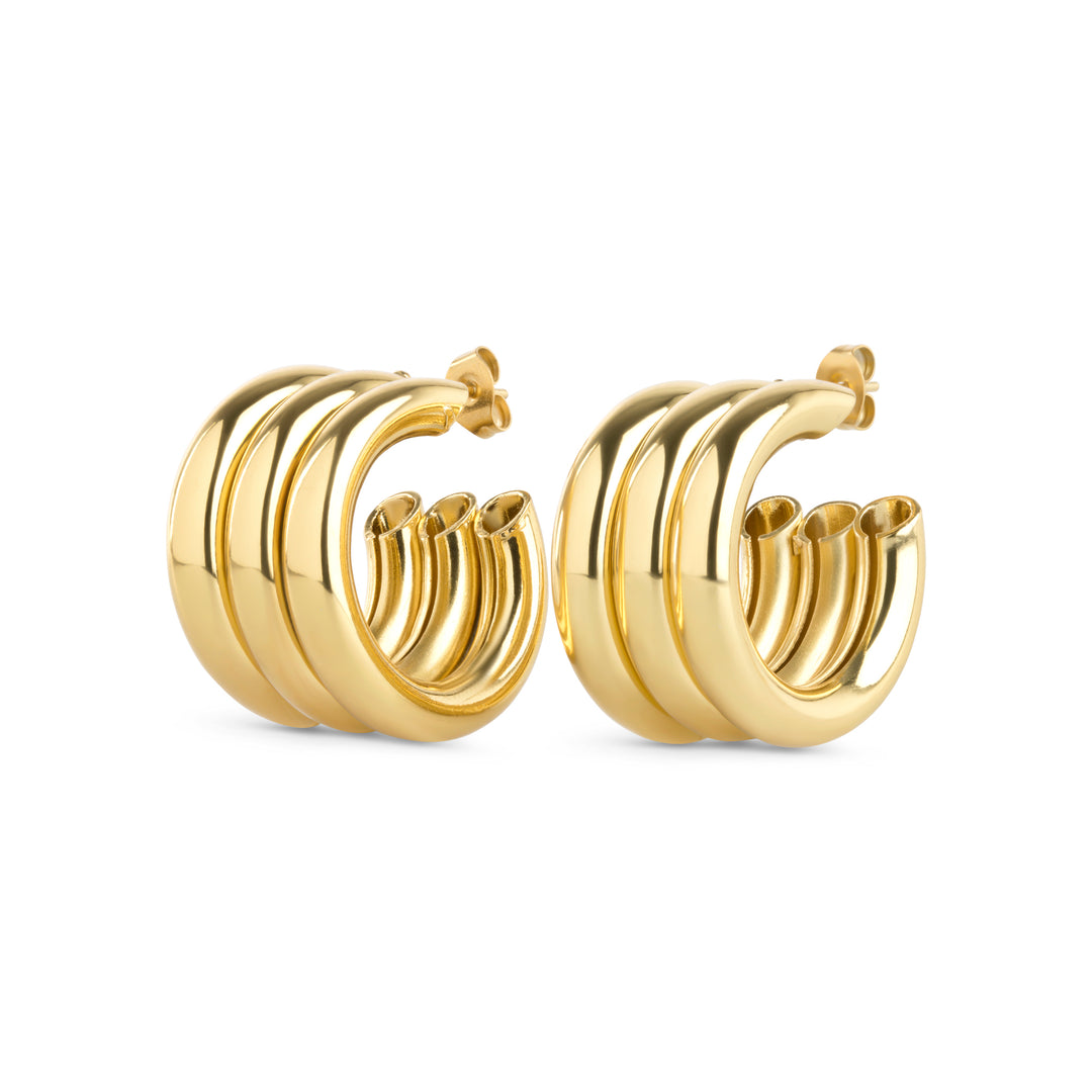 Liv - Multi Layered Stud Earrings Stainless Steel