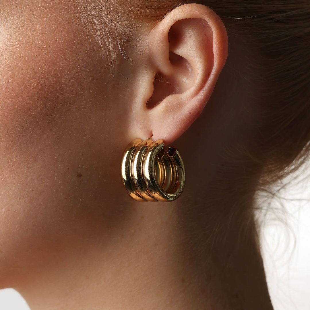 Liv - Multi Layered Stud Earrings Stainless Steel
