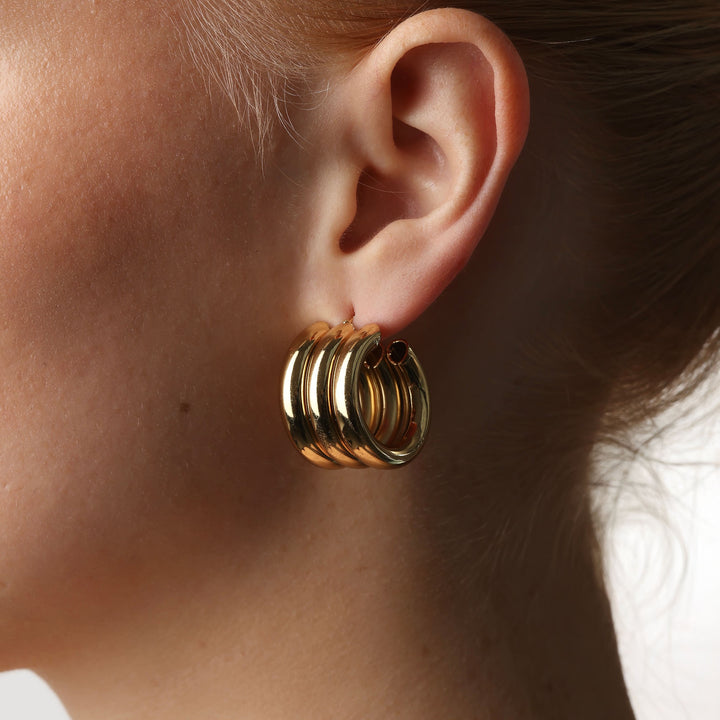 Liv - Multi Layered Stud Earrings Stainless Steel