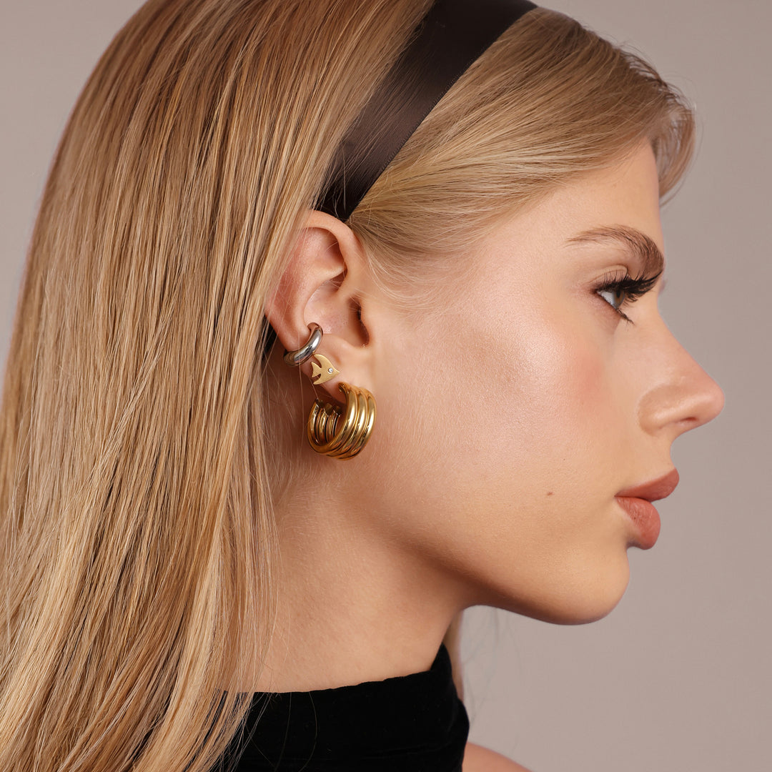 Liv - Multi Layered Stud Earrings Stainless Steel