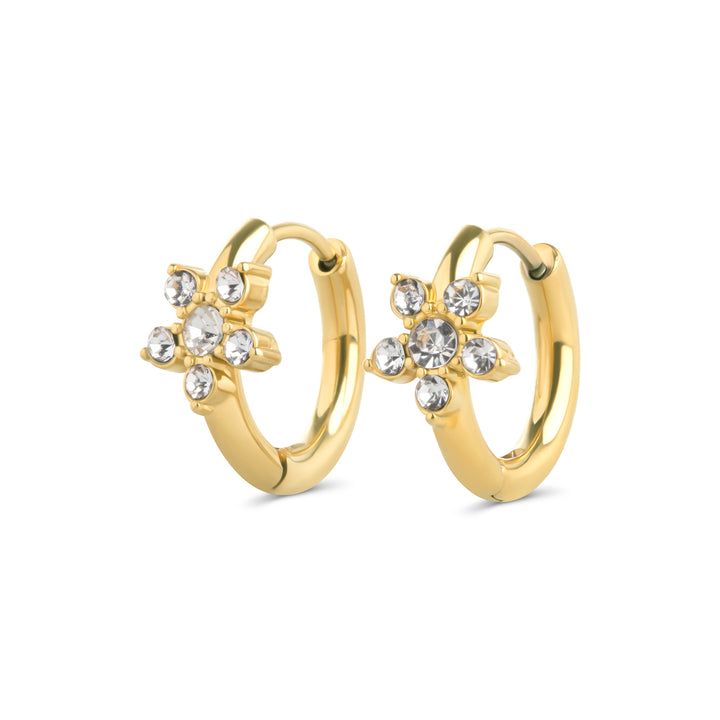 Helia - Crystal Hoop Earrings Stainless Steel