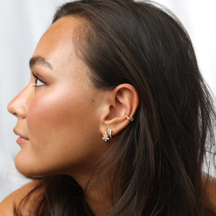 Helia - Crystal Hoop Earrings Stainless Steel