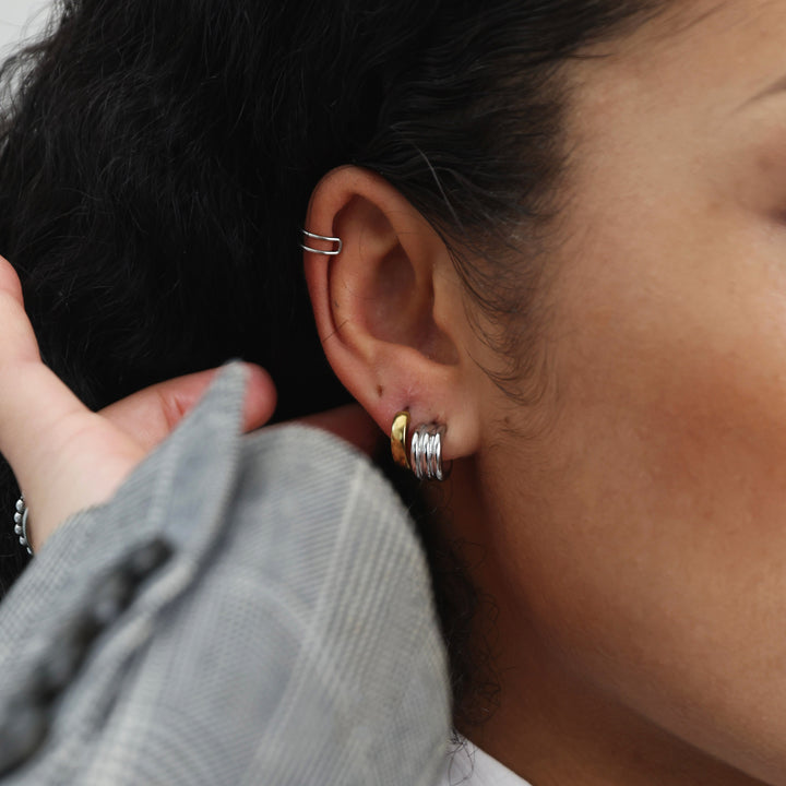 Gun - Multi Layered Stud Earrings Stainless Steel