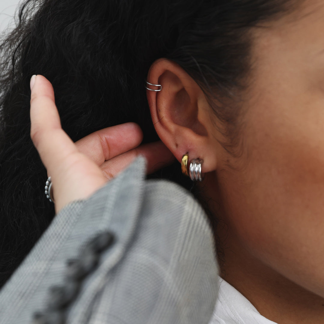 Gun - Multi Layered Stud Earrings Stainless Steel