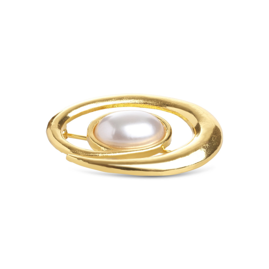 Morgana – pearl brooch, gold | Timi of Sweden