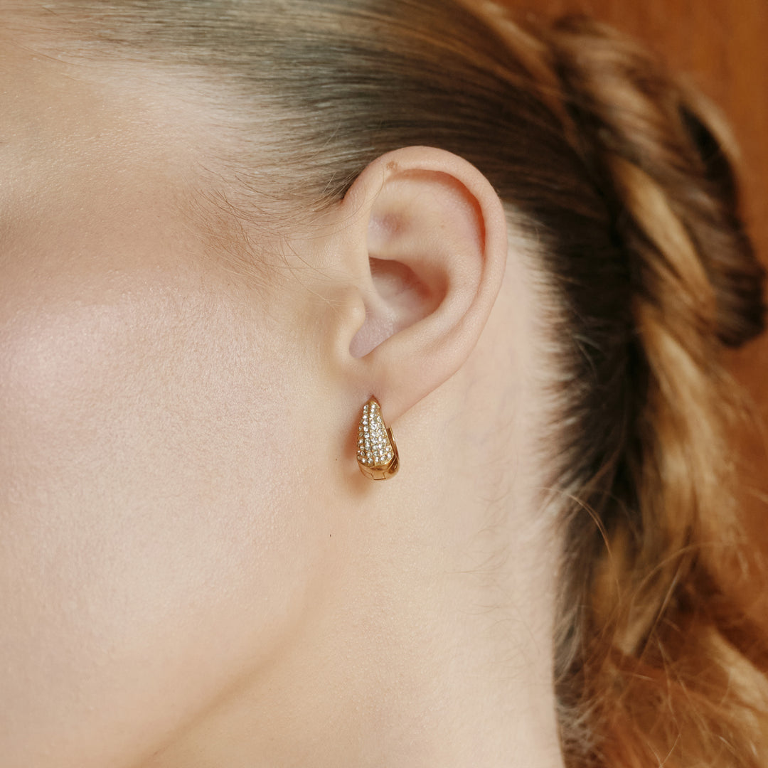 Sunniva - Pavé Hoop Earrings
