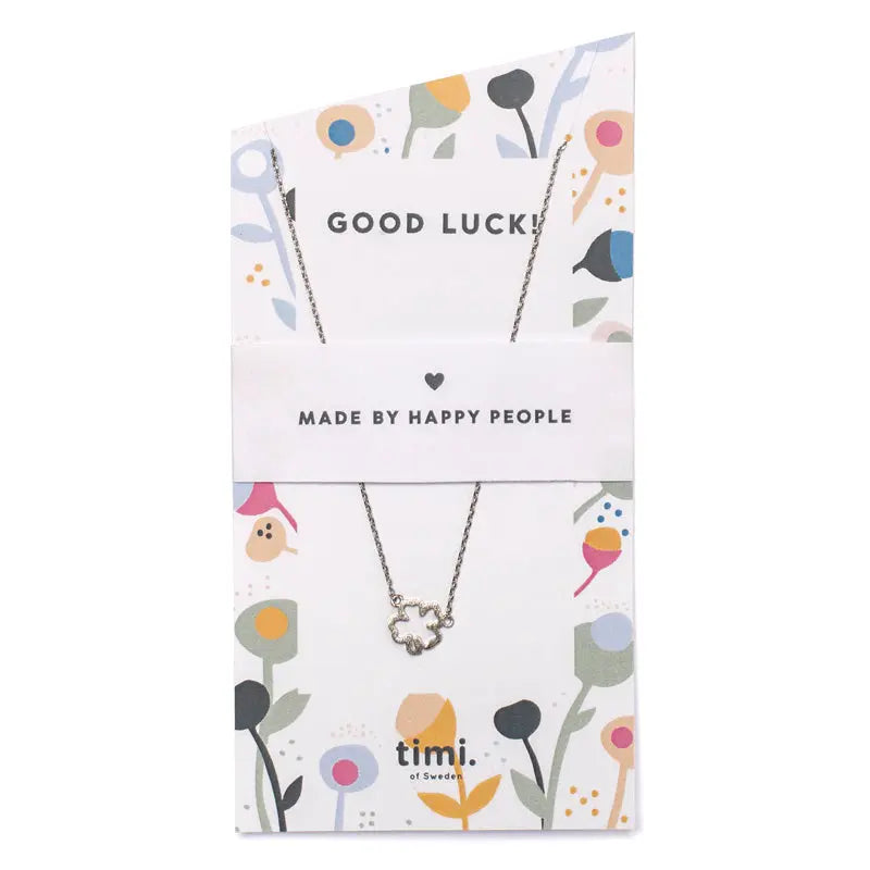 Good Luck Clover Necklace Silver