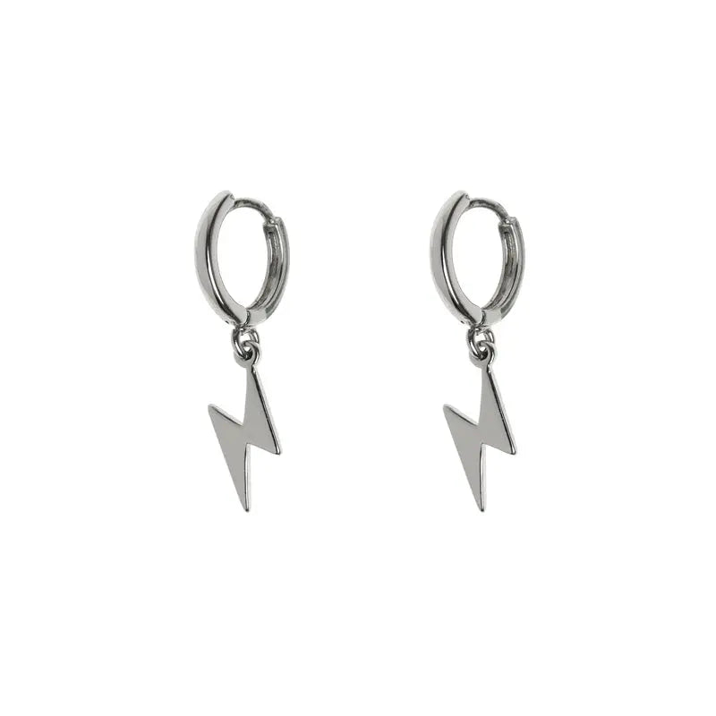 Lighting Hoop Earrings Silver