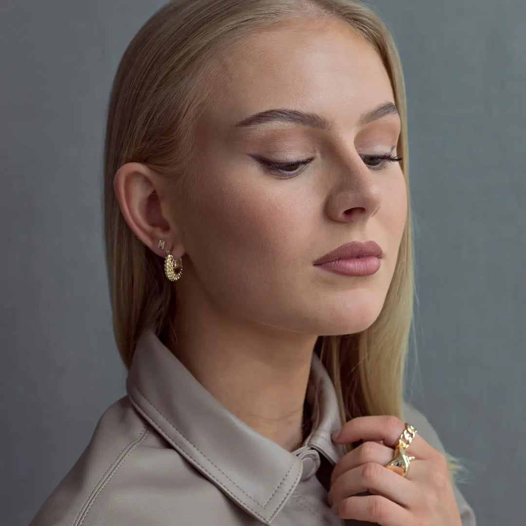 bubbly chunky hoop earring