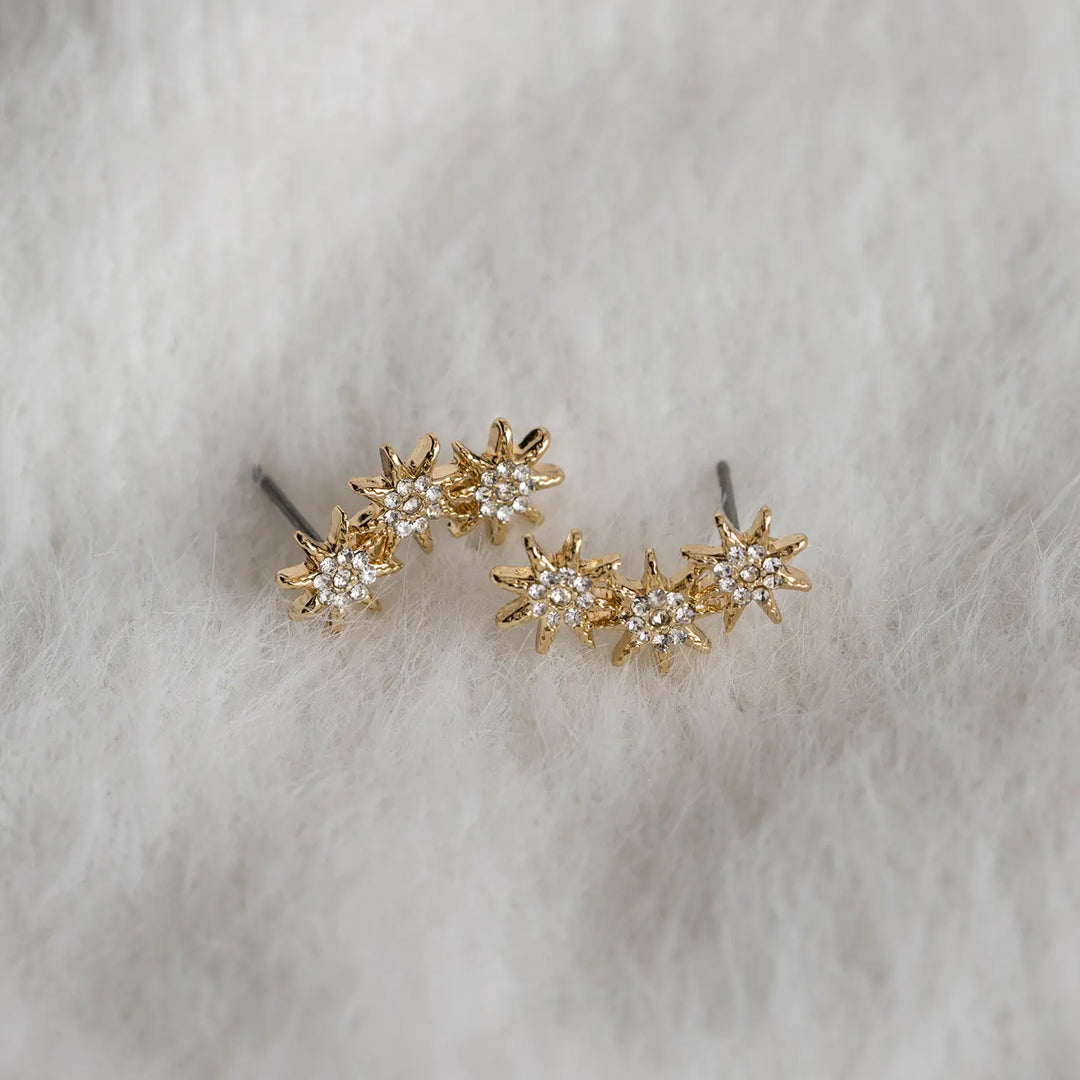 Three crystal stars stud earrings Timi of Sweden