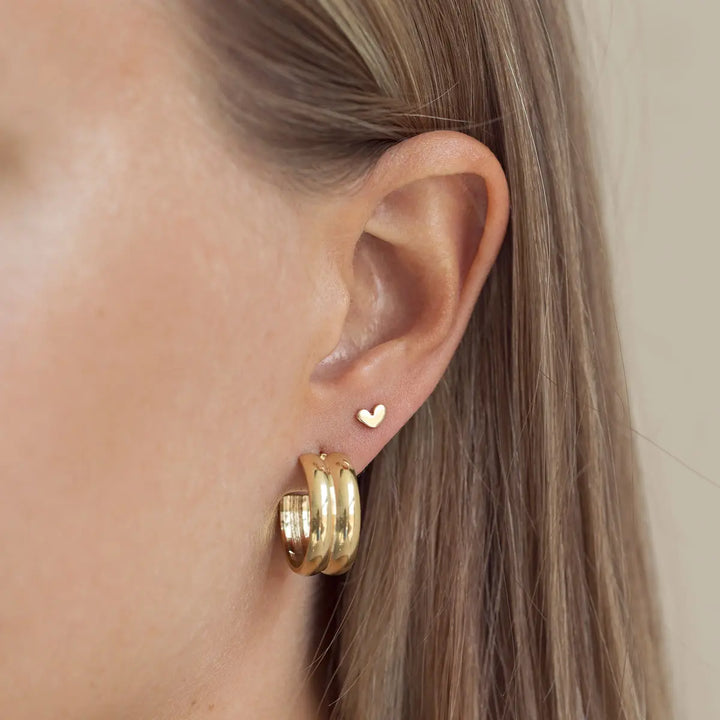 petite heart stud earring Gold