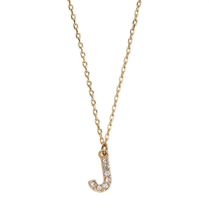 Crystal letter necklace J