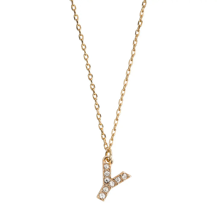 Crystal letter necklace Y