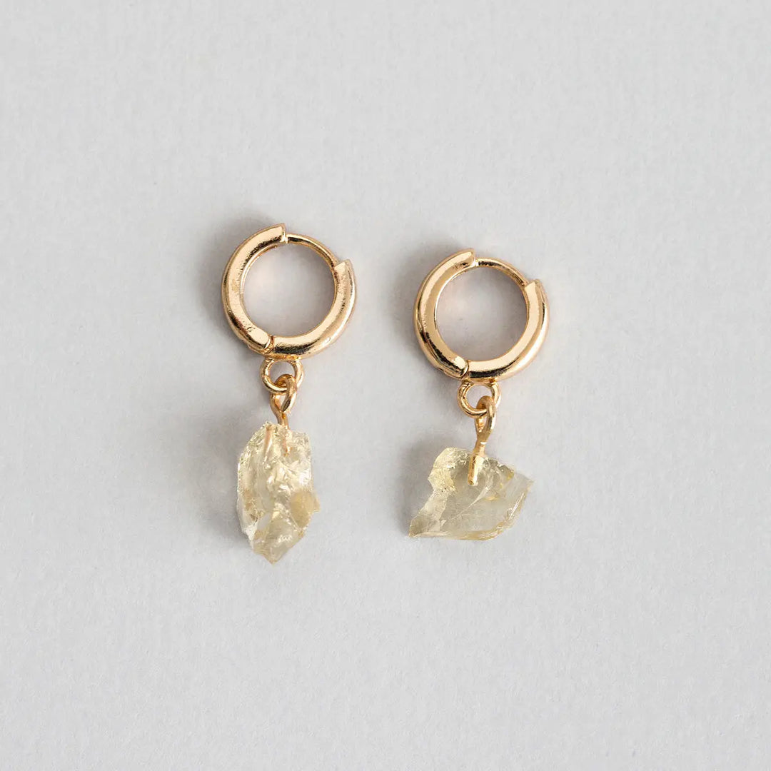 Citrine Semi-Precious Hoop Earring