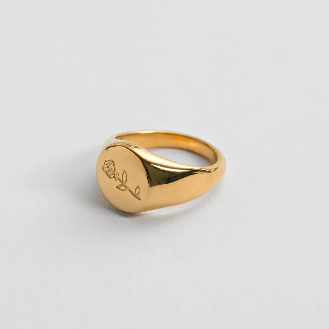 Rose Signet Ring | Stainless Steel