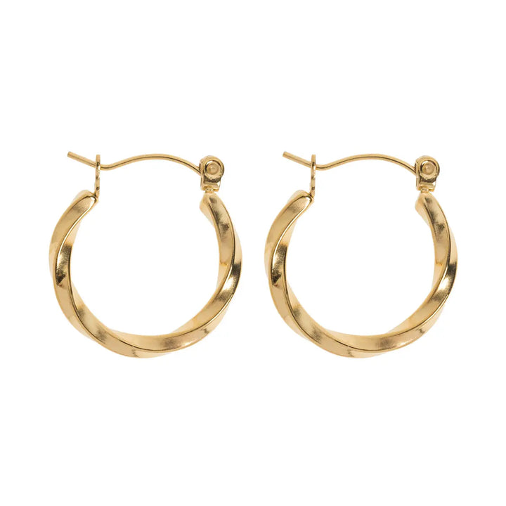 Delicate Twisted Hoop Earrings | Stainless Steel