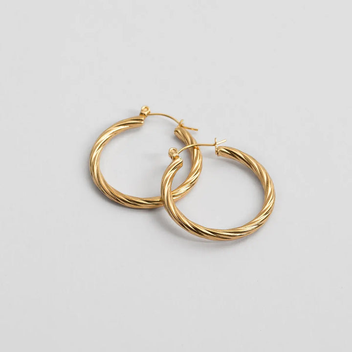 Swirly Hoop Earrings | Stainless Steel