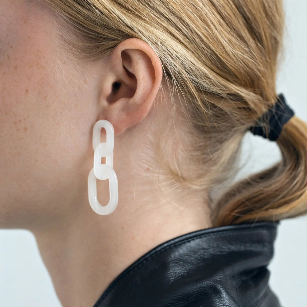 White Plastic Earring