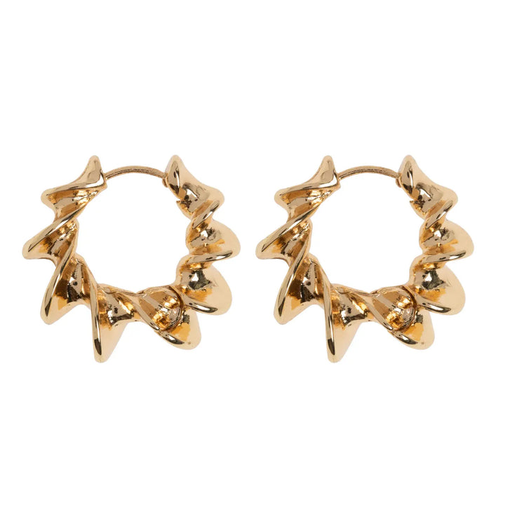 Julie - Twisted Corall Hoop Earrings